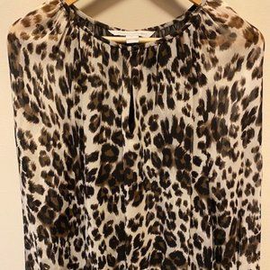 Diane von Furstenberg Animal Print Silk Blouse - Sz M